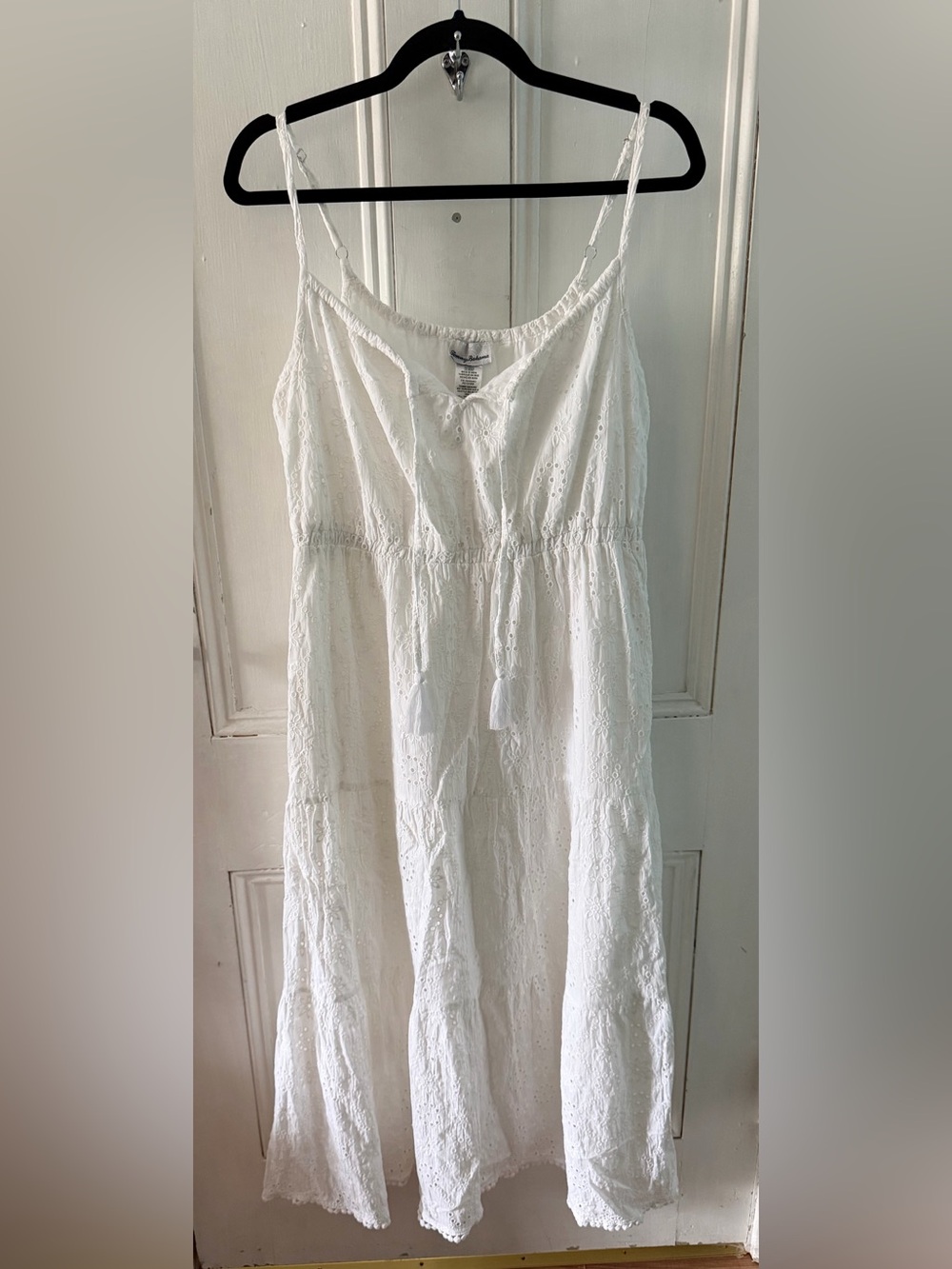 Tommy Bahama White Eyelet Cotton Sundress | Boho Beach Cottagecore | Size Medium
